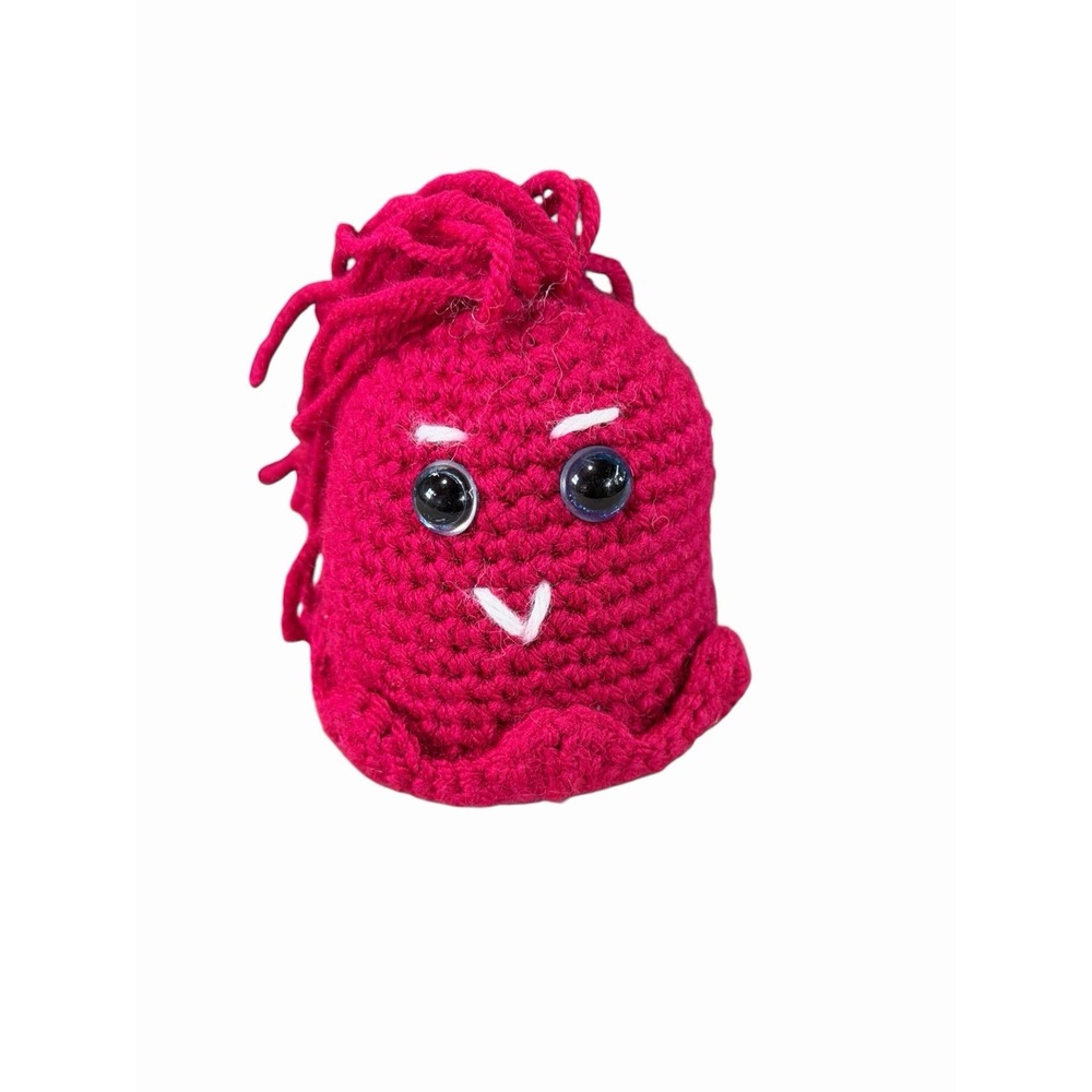 NEW Handmade Crochet Mini Monster Plushie acrylic pink